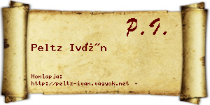 Peltz Iván névjegykártya